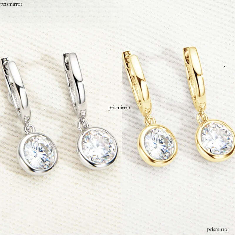 DJMAX 1CT for Women Top Original Sterling Sier Lady's Moissanite Dia Hoop Earrings New 2023
