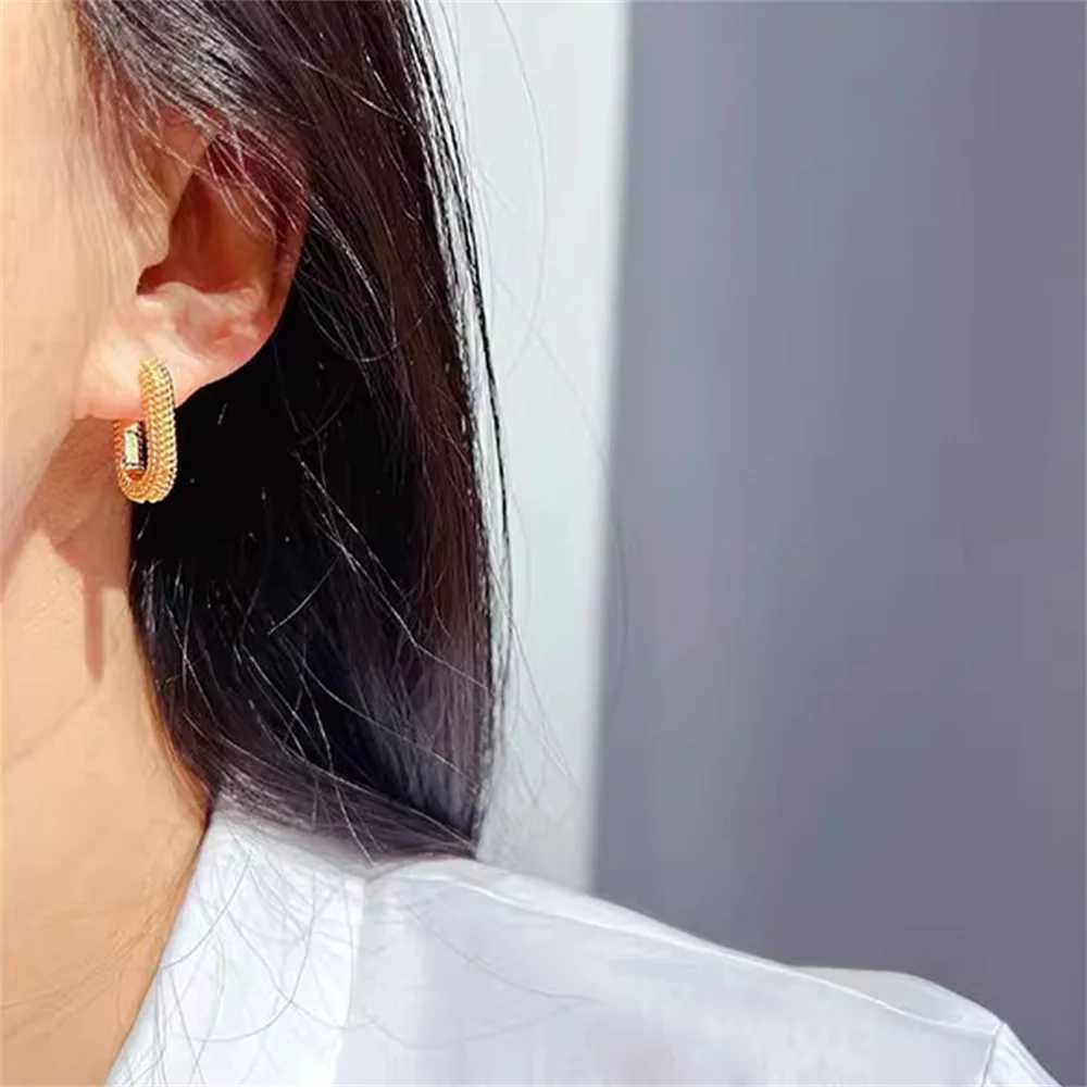 Simple French Square Alloy Earrings Gold Color Geometric Shape Drop Earring For Women Trendy Party Jewelry Gift Y251018