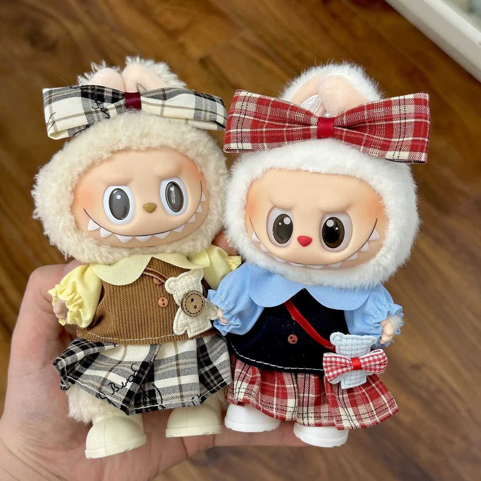 For 1517cm Labubu Doll College Style 4piece Clothing Set Cute Labubu Plush Dolls 30 Diy Design Toys Decorative AccessoriesT251018