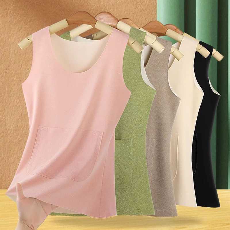 1pcs Women Thermal Underwear Camisole Female Comfortable Tops Autumn Winter Lady Undershirt With Bra Padded Slim Warm Sling Vest T251018
