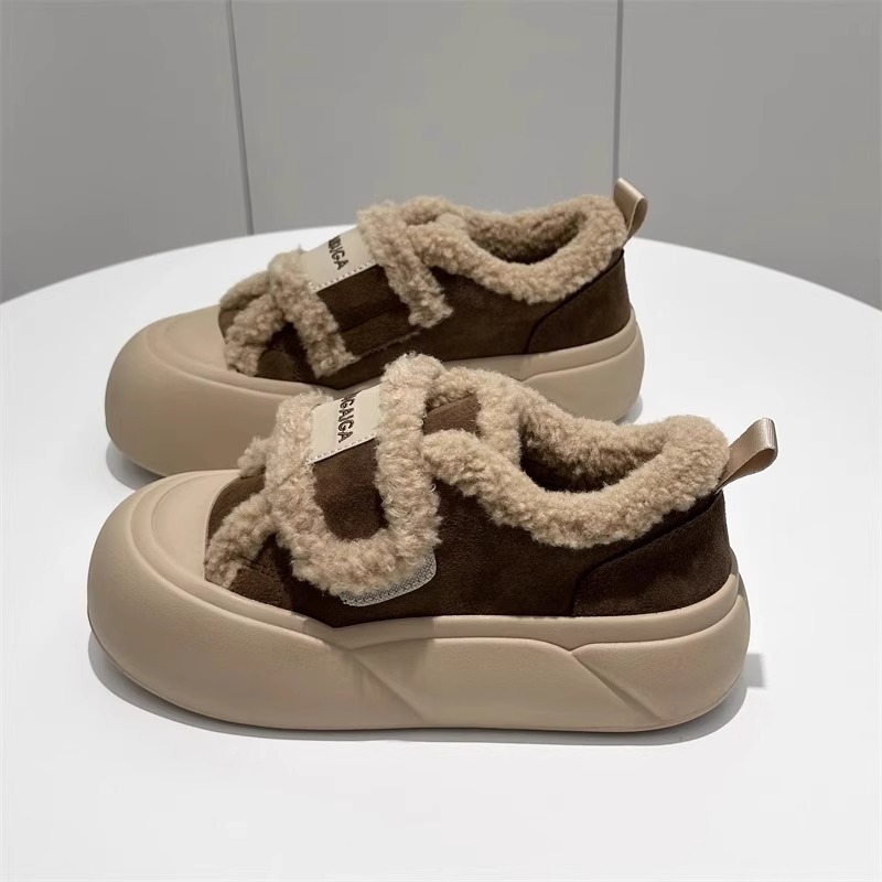 Free shipping designer shoes Dad's shoes with velvet new spring and autumn versatile sponge cake thick sole height increasing Tear-proof