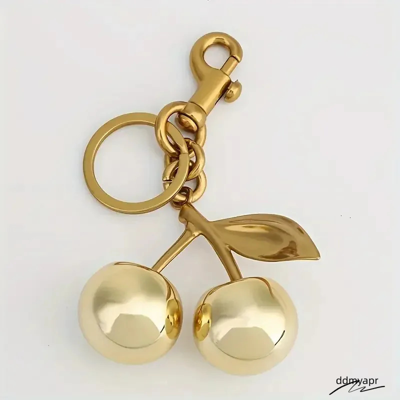 Elegant Cherry Keychain Charm - Shiny Resin And Metal Bag ddmyApr Accessory For Women's Purse Or Handbag