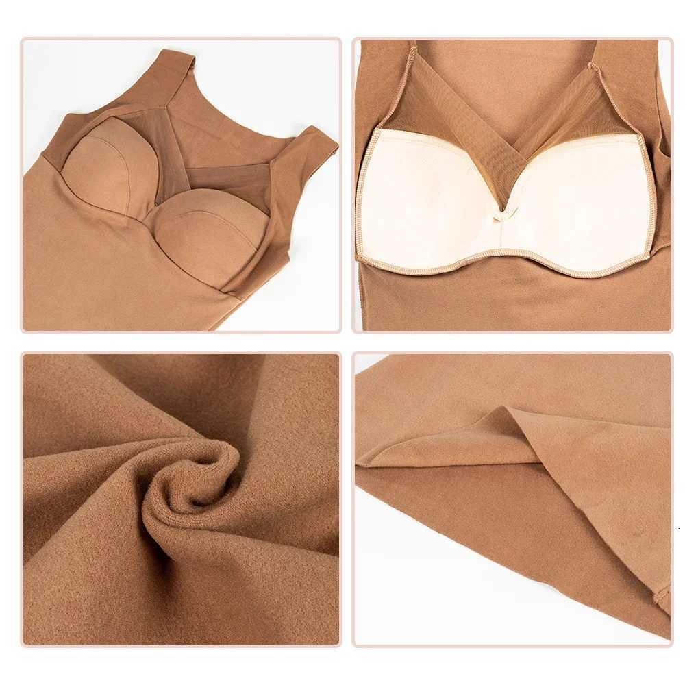 Woman Thermal Underwear Padded Vest Winter Velvet V Neck Lingerie Camisole Warm Tops Inner Wear Thermo Shirts Ladies Undershirt T251018