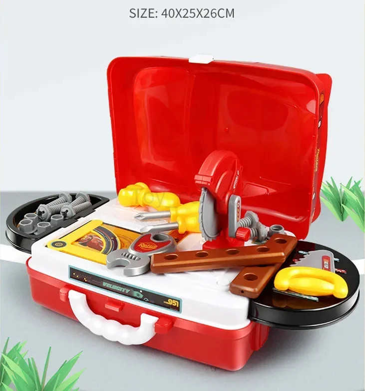 Disney 3 in1 Cars Lightning McQueen Toolbox Toy Set Mickey mouse Simulated kitchen set play house set kids toys for baby gift H251018