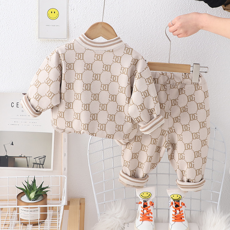 Designer Kids Clothing 2025 New Kids Baseball Jacket Set, Letter Print Two-Piece Outfit, Boys Girls Spring Street Style Sportswear