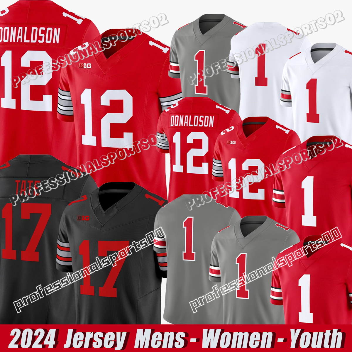 #4 Jeremiah Smith #8 Arvell Reese #2 Caleb Downs Football Jerseys Julian Sayin Carnell Tate C.J. Hicks Football Jerseys