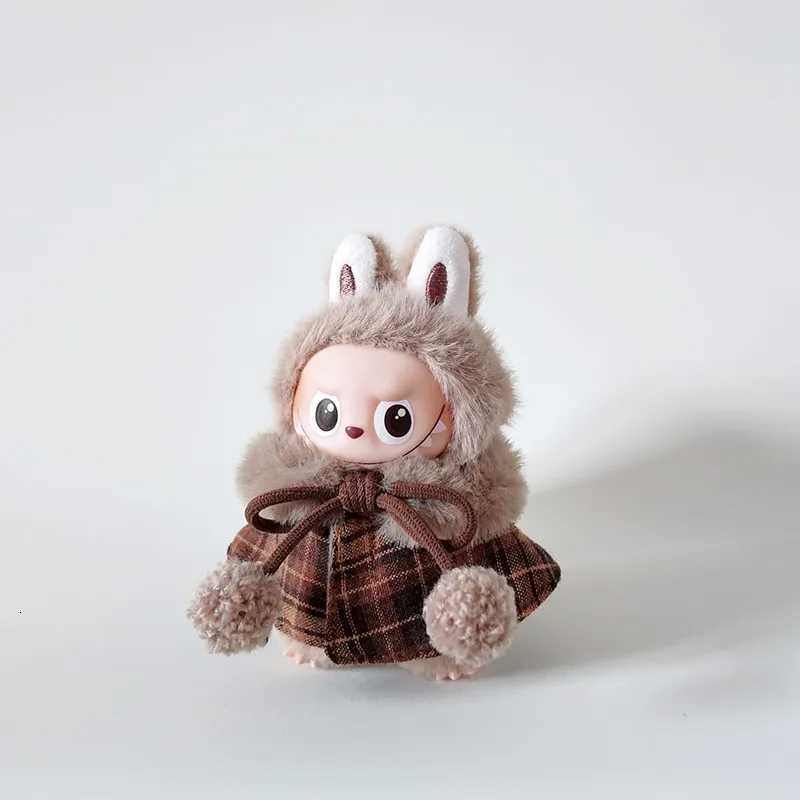 For Mini Labubu Clothing for Labubu 40 The Monsters Pin for Love Series Christmas Clothes Classic Grid Dress Cloak Set ClothingT251018