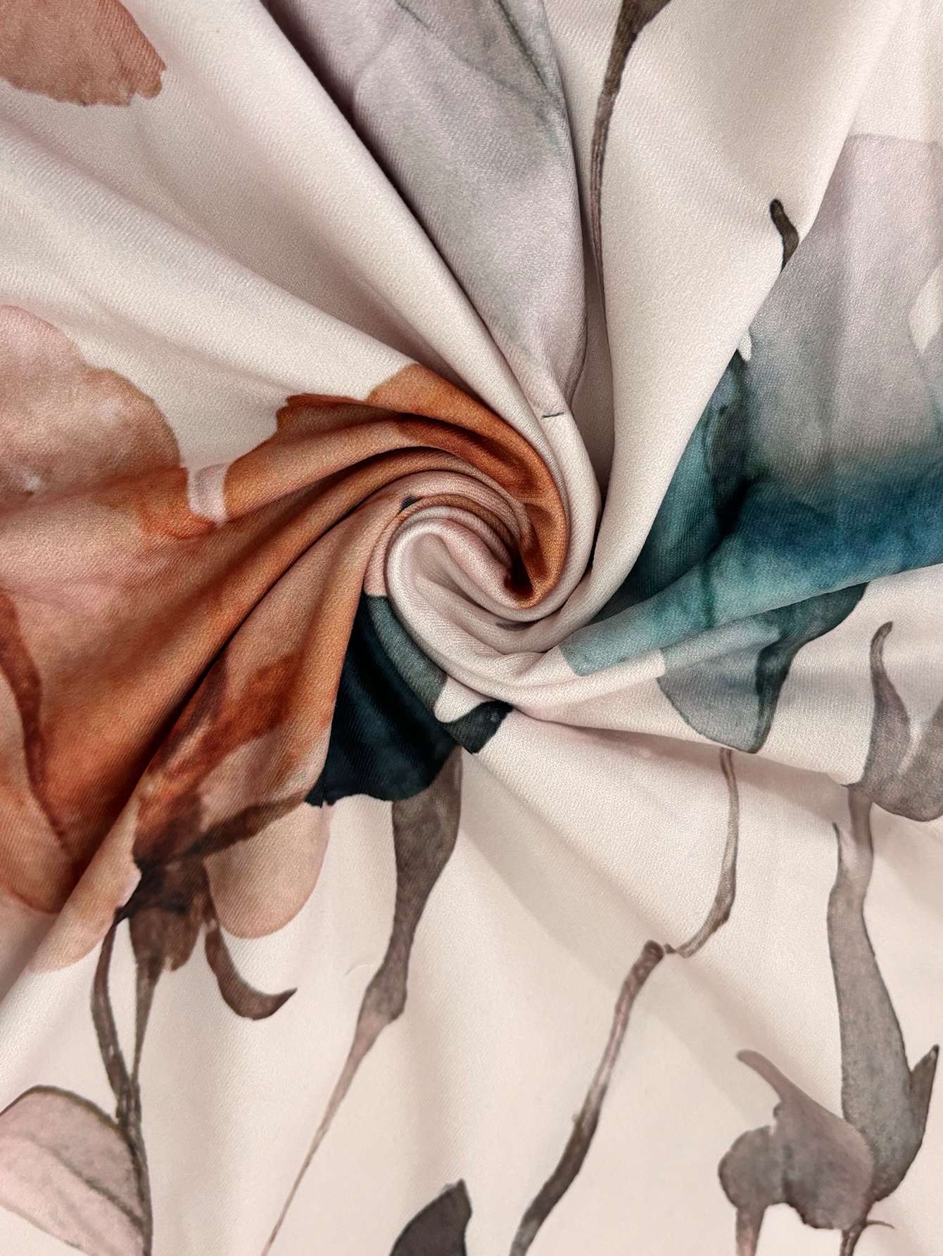 Women's Autumn Winter Floral Print Midi Dress - Elegant Office Casual Long Sleeve Dress-CF56163