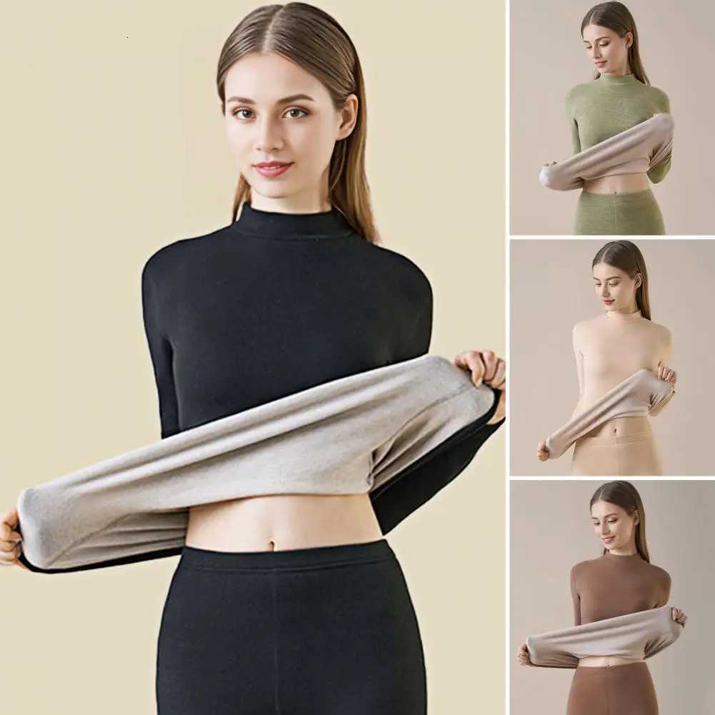 New Winter Thermal Underwear Set Mens Thickening and Fleece Oneck Long Johns and Tops Womens Cold Protection Couple Suit T251018