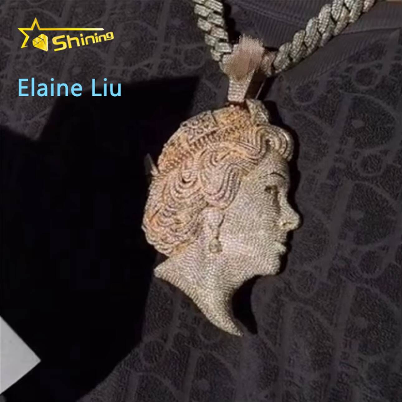 Moissanite Hip Hop Jewelry Custom Moissanite Pendant Fashion Sterling Silver 925 Iced Out Diamond VVS Moissanite Pendant