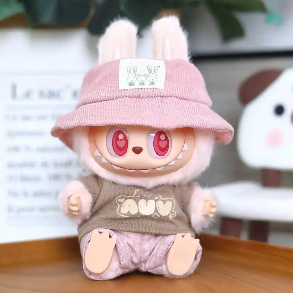 17cm Mini Plush DollS Clothes Outfit Accessories For Korea Kpop Exo Labubu Idol hat Tshirt pants set Clothing GiftT251018