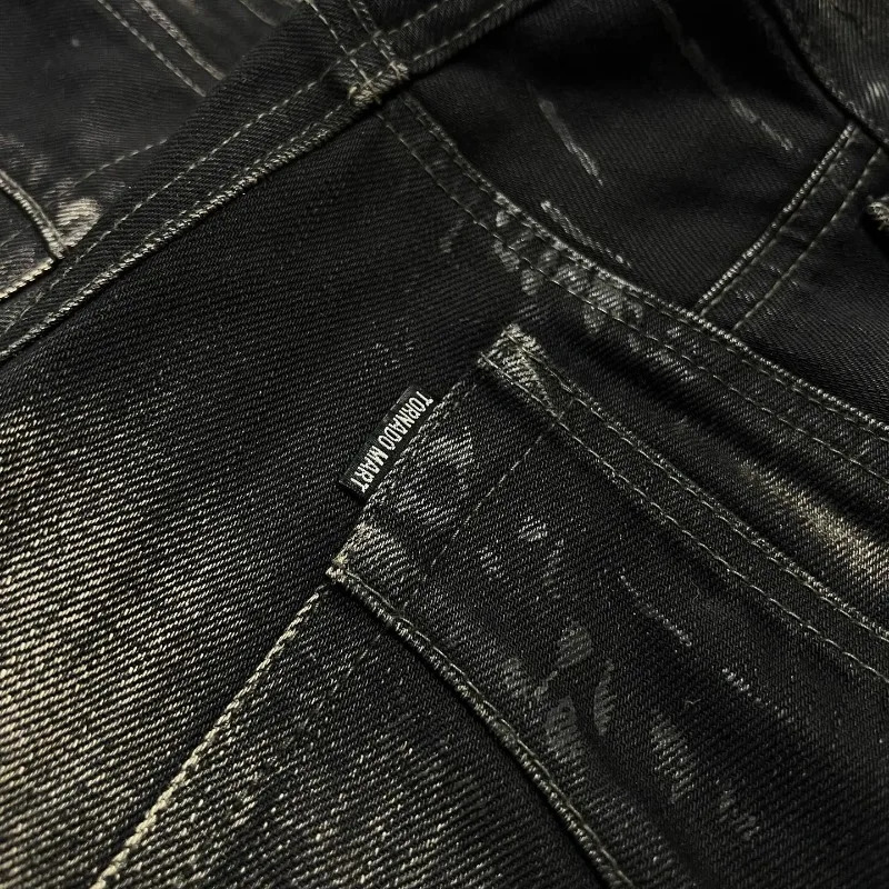 American Retro Fashion Wash n Pattern Slim MicroTrumpet LowRise Jeans Y2K Harajuku HipHop Gothic Street Wear 251009