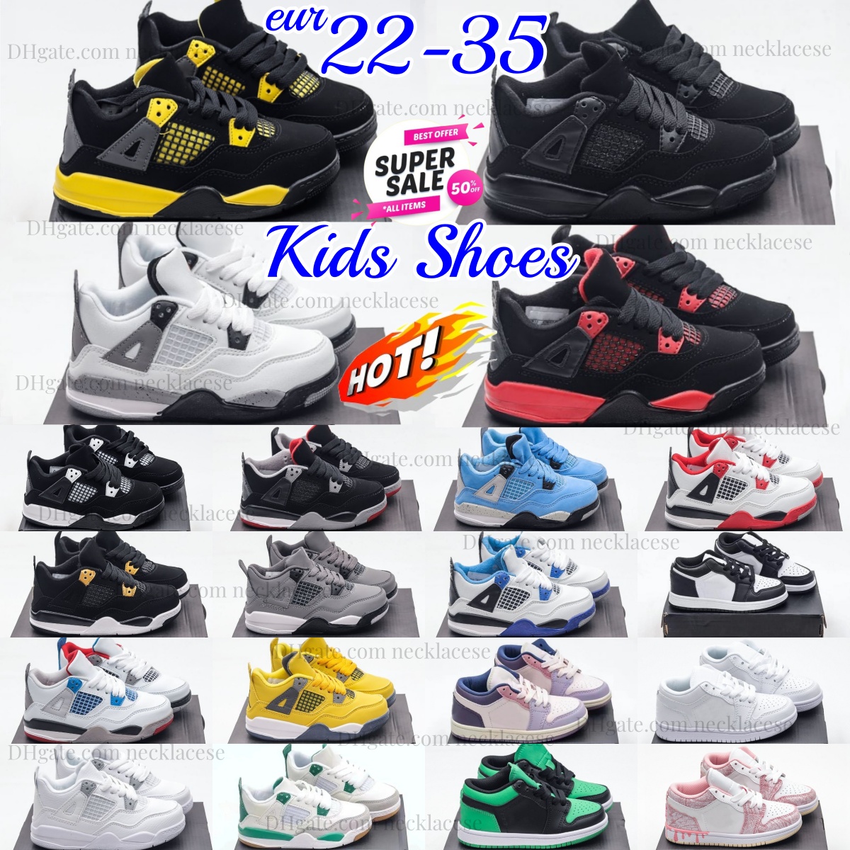 Toddler Shoes Kids Sneakers Boys Black Cat Military Girls Basketball Trainers baby Youth Running Children Seafoam Fire Red Thunder Lightning Blue Mocha Toe Grey