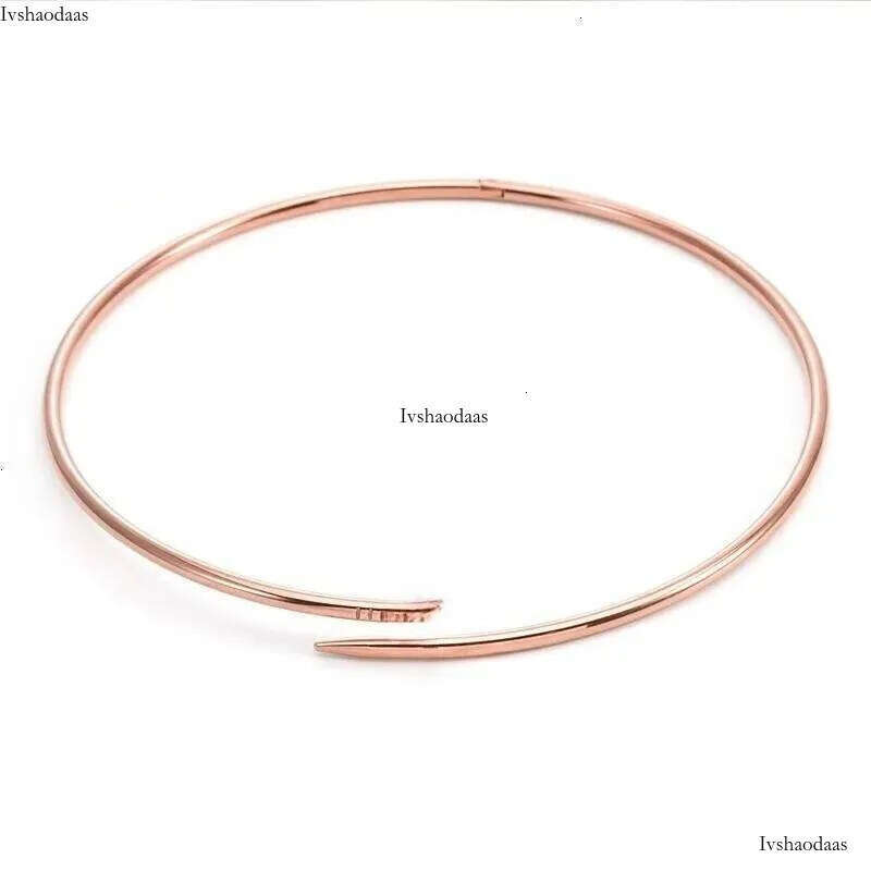 Thin Narrow Bangle for Women Men Stainless Steel Plated Gold Nail Bracelet Fashion Designer Jewelry Woman Christmas Gift