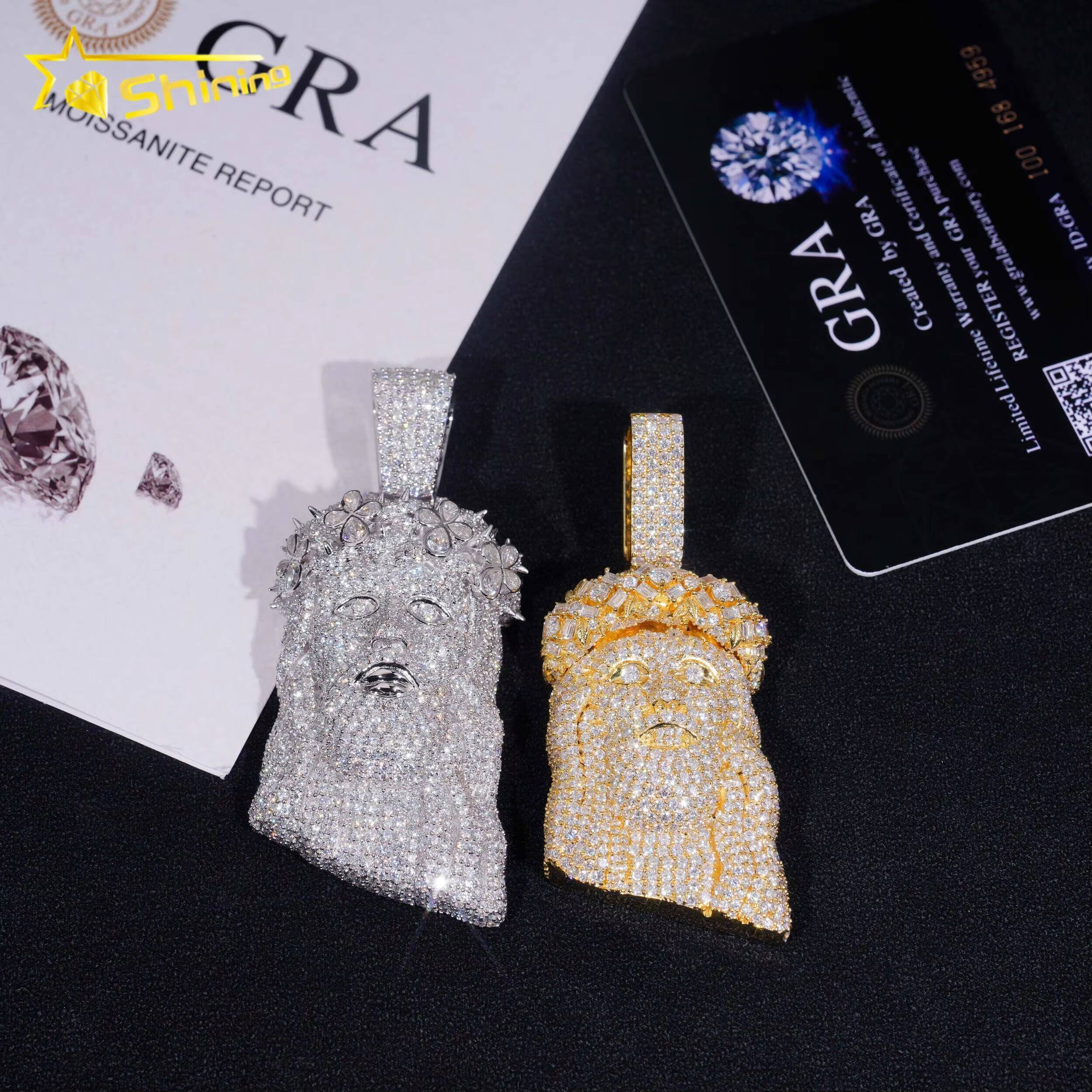 Fine Jewelry 925 Sterling Silver Gold Plated Diamond Iced Out Hip Hop 25 Custom Moissanite Pendant Jesus