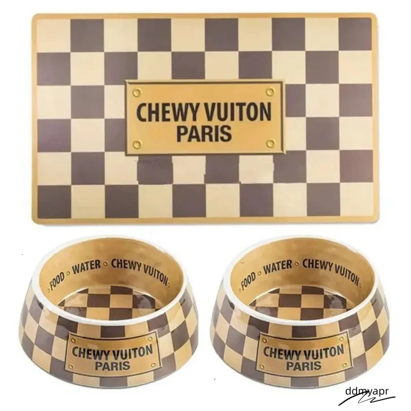 Pet Food Water Bowl Set With Mat - ddmyApr Anti-Slip Melamine Feeding Dish For Cats And Dogs, Wide Base