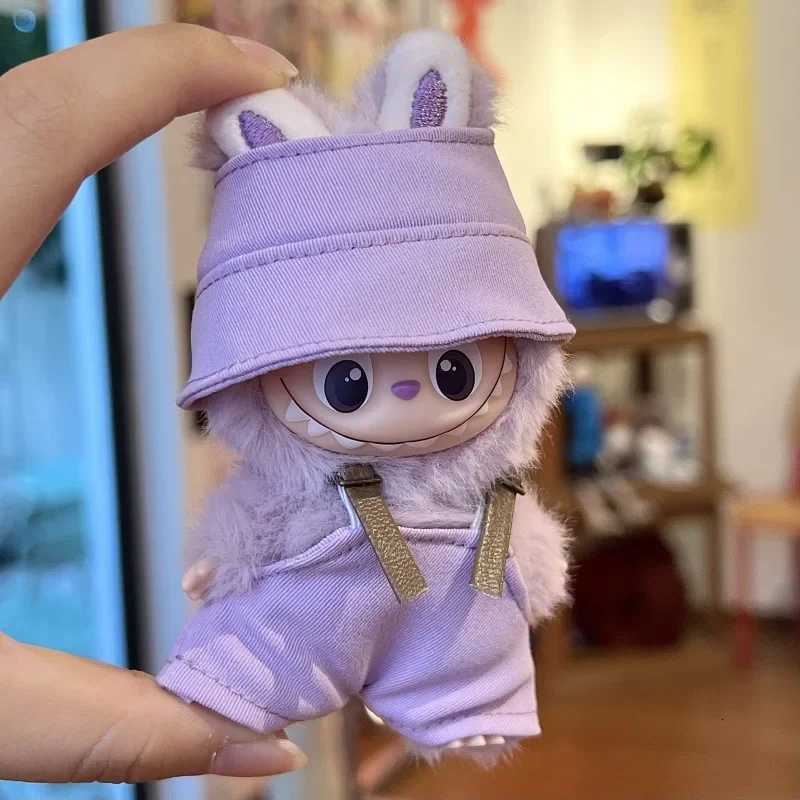 For Labubu V4 Accessories overalls bucket hat set leather sling adjustable For labubu 40 Pin for Love doll outfit AccessoriesT251018