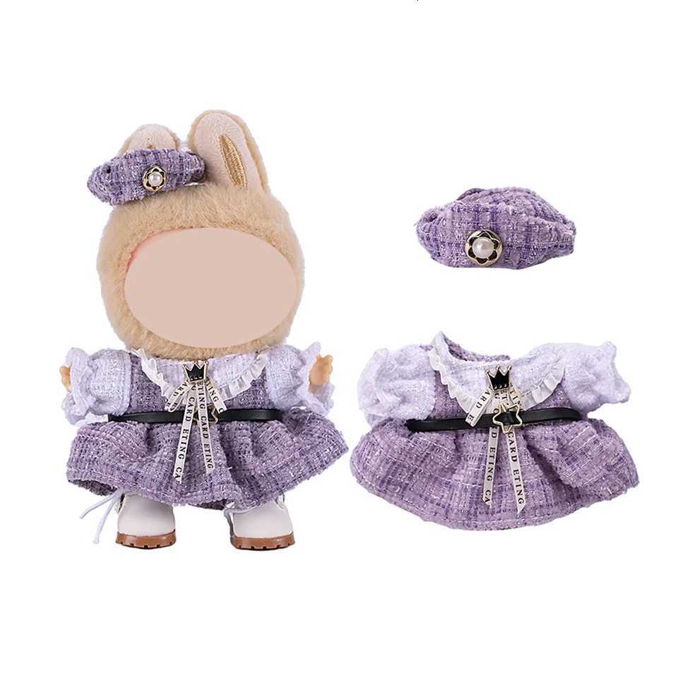 French Style Plush Doll Clothes For 1517cm Labubu Clothing Accessories Cute Dress Toy Diy Dress Up Outfit Designer Party GiftT251018