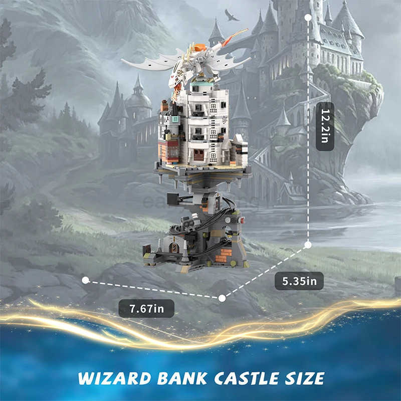 Wizard Tower Magic World Dragon MOC Building Bricks Set Blocks Toys For Kids Children Adult Birthday Gifts 1056pcs Gringottses T251018