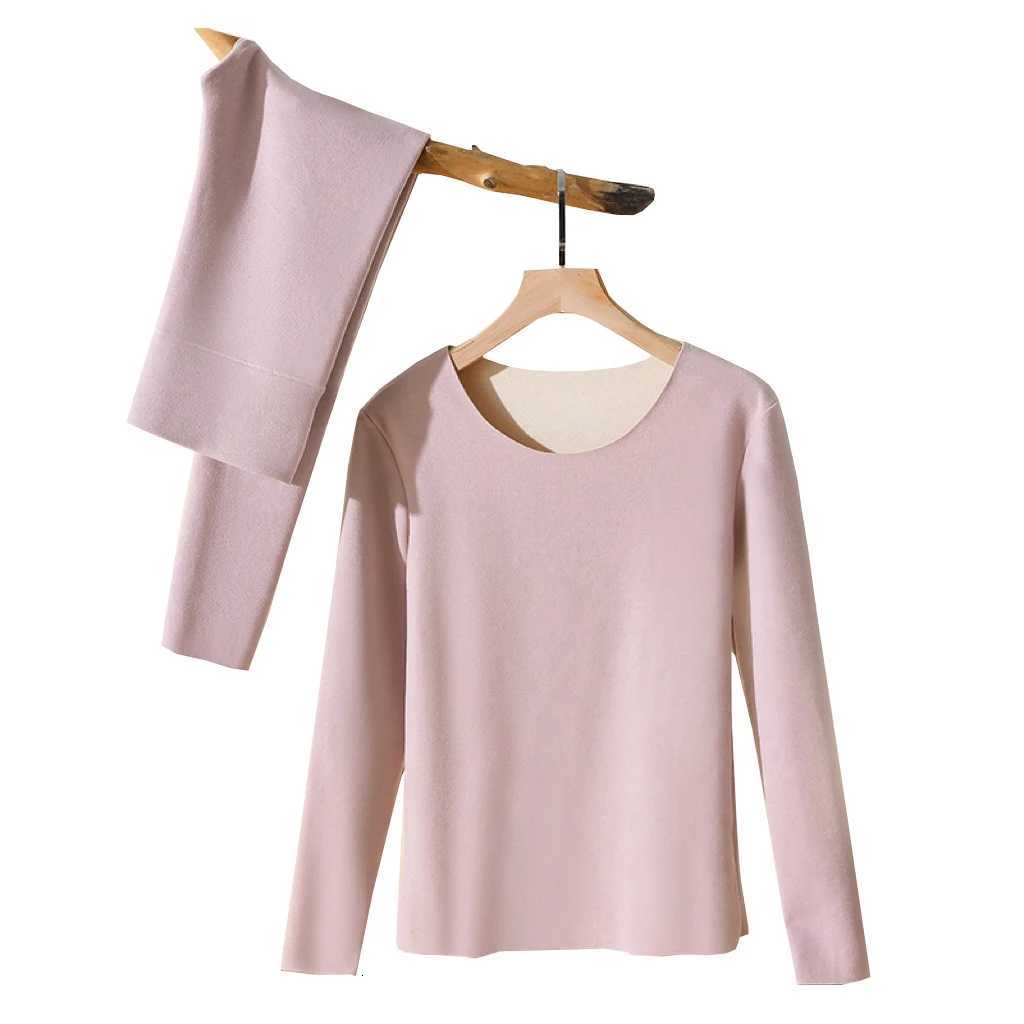 1Set Womens Thermal Underwear Set Seamless Thick Double Layer Warm Lingerie Winter Long Sleeve Bottoming Thermal Clothing Sets T251018
