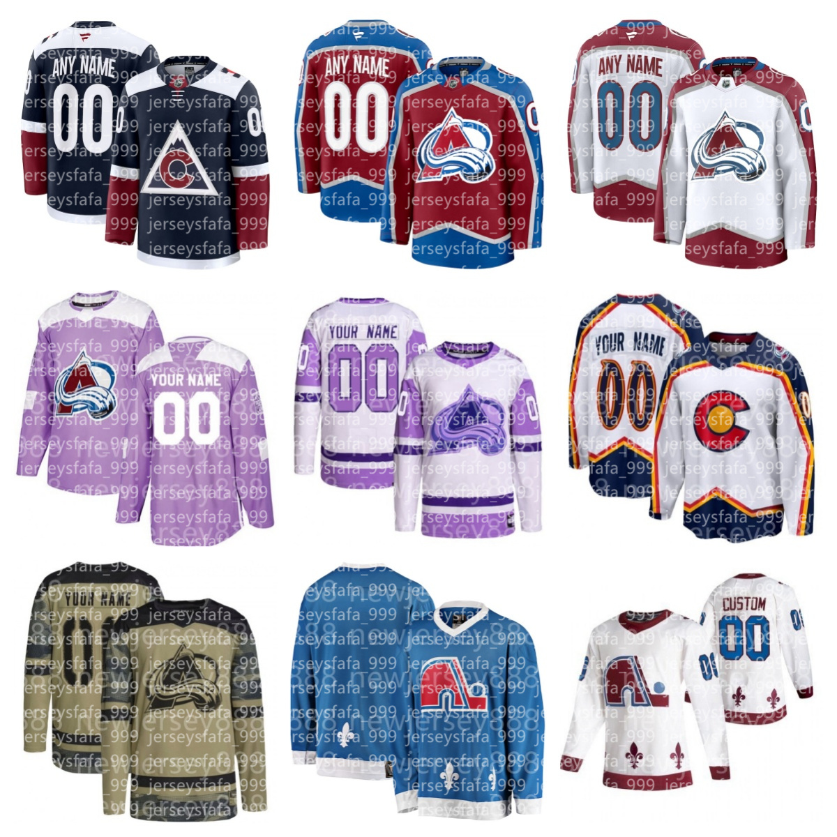 Nathan MacKinnon Colorado Avalanches Hockey Jersey Ross Colton Nikolai Kovalenko Ivan Ivan Josh Manson Joel Kiviranta Logan O'Connors Parker Rantanen MEN
