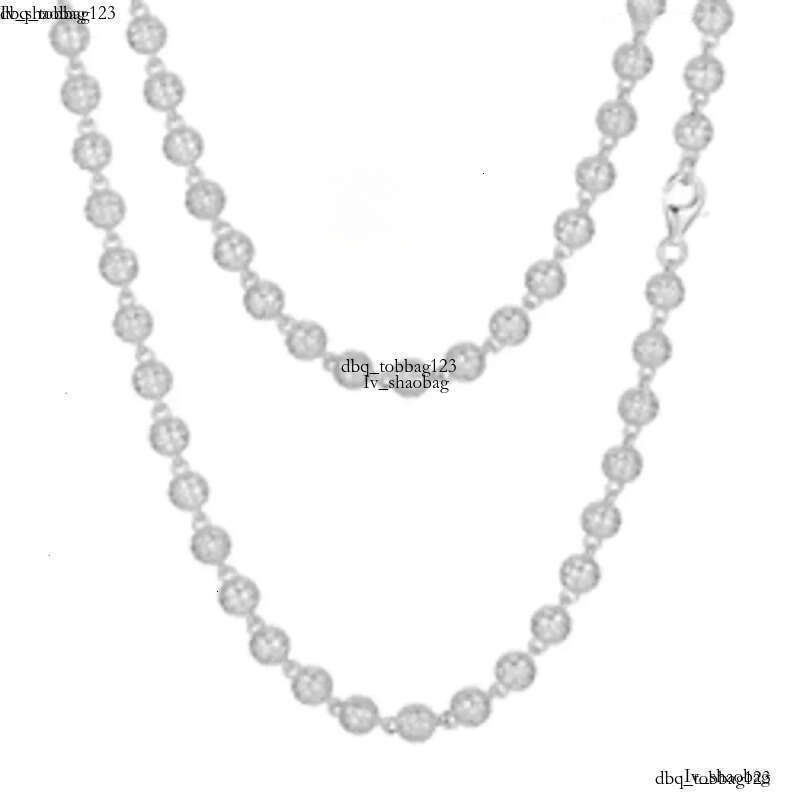 New Hip Hop Jewelry Rapper's 5mm Sterg Sier VVS Moissanite Dia Iced Out Bead k Chain Necklace For Men