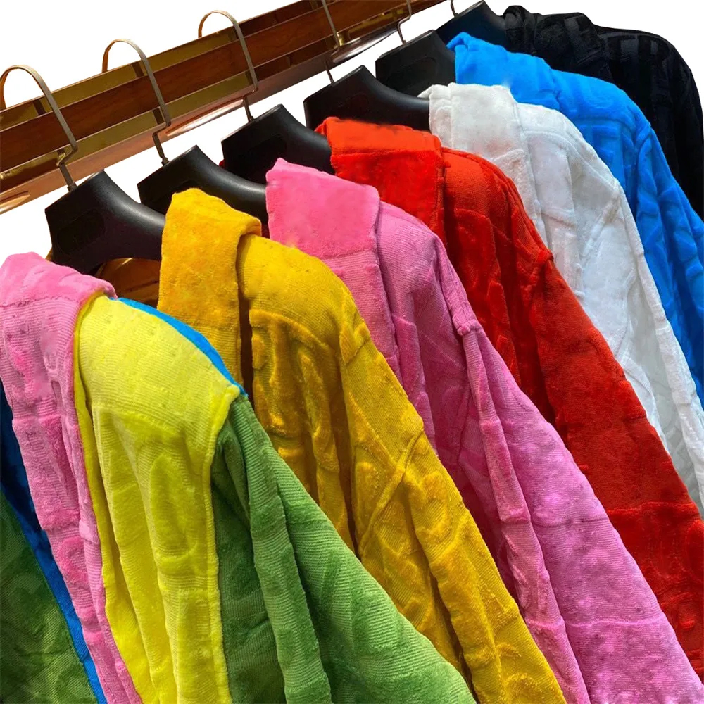 Designer Robe for Women Pajamas Mens Bathrobe Vacation Pjs Set Shawl Collar Pure Cotton Luxury Loungewear Family Couple Bath Sleeprobe Home Wear Sleepwear Pj T769