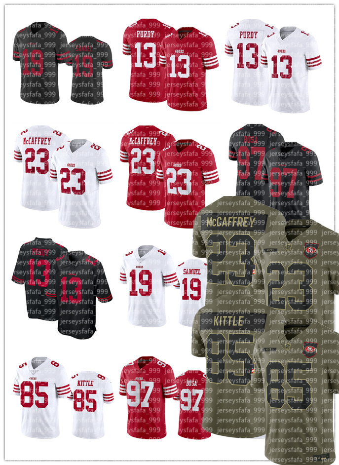 Ricky Pearsall 10 Mac Jones Nick Bosa Jersey George Kittle Brandon Aiyuk Fred Warner Brock Purdy Christian McCaffrey Kyle Juszczyk NFL 49er Football Jerseys