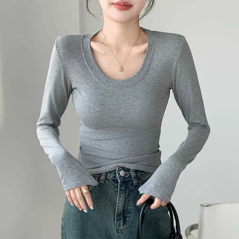 Round Neck Bottoming Shirt for Women Autumn and Winter Style Inner and Outer Wear Slim Solid Color Longsleeved Tshirt Top T251018