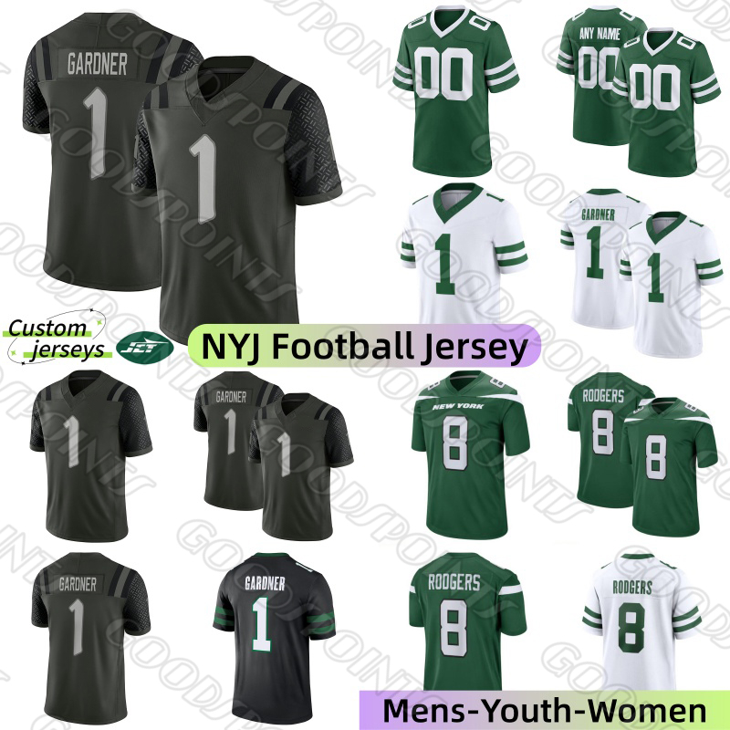 NYJ New York city JetsS Football jerseys Rivalries Garrett Wilson Justin Fields Game jersey Ahmad Sauce Gardner Quinnen Williams Breece Hall Joe Football Jersey