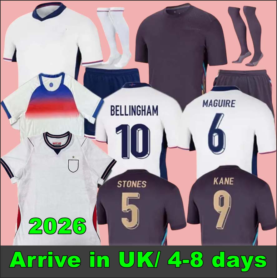 2026 england football shirt BELLINGHAM Soccer Jersey 2025 RASHFORD KANE SAKA RICE FODEN National Team Home White Away Men Kid Women Men Kids Kit