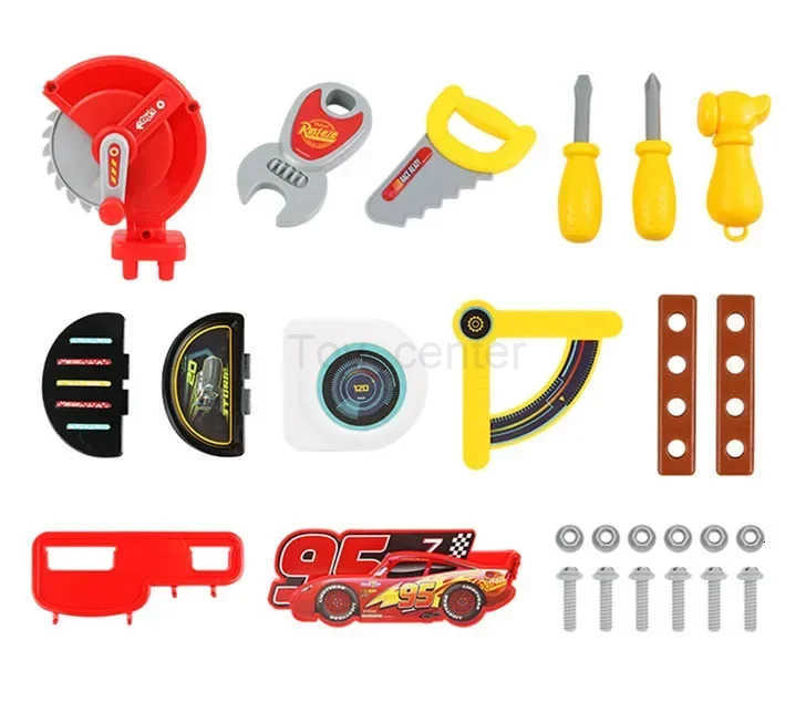 Disney 3 in1 Cars Lightning McQueen Toolbox Toy Set Mickey mouse Simulated kitchen set play house set kids toys for baby gift H251018