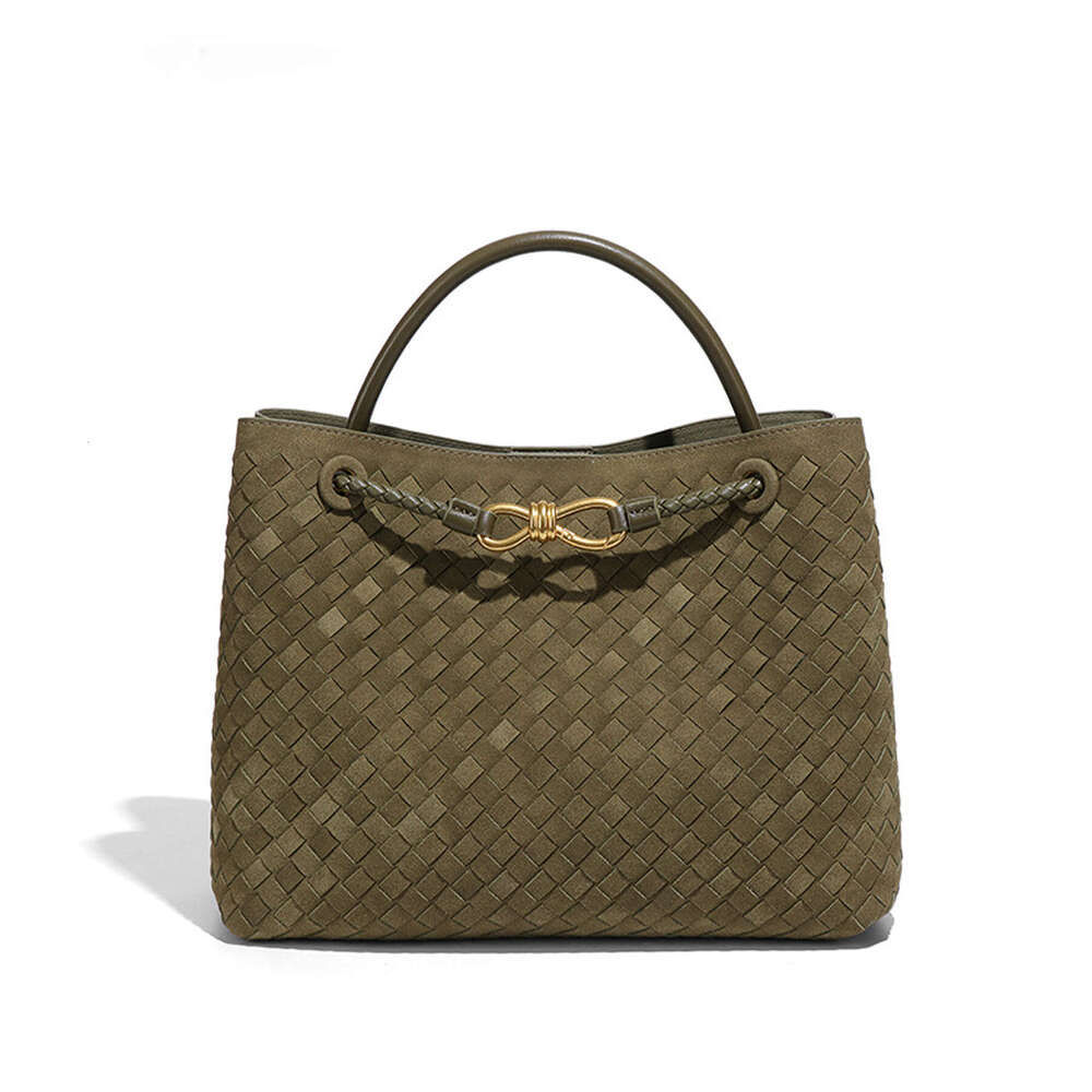 Frosted Suede Hand-Woven Women's Fashionable Single Shoulder Crossbody Bag Commuting Versatile Handbag