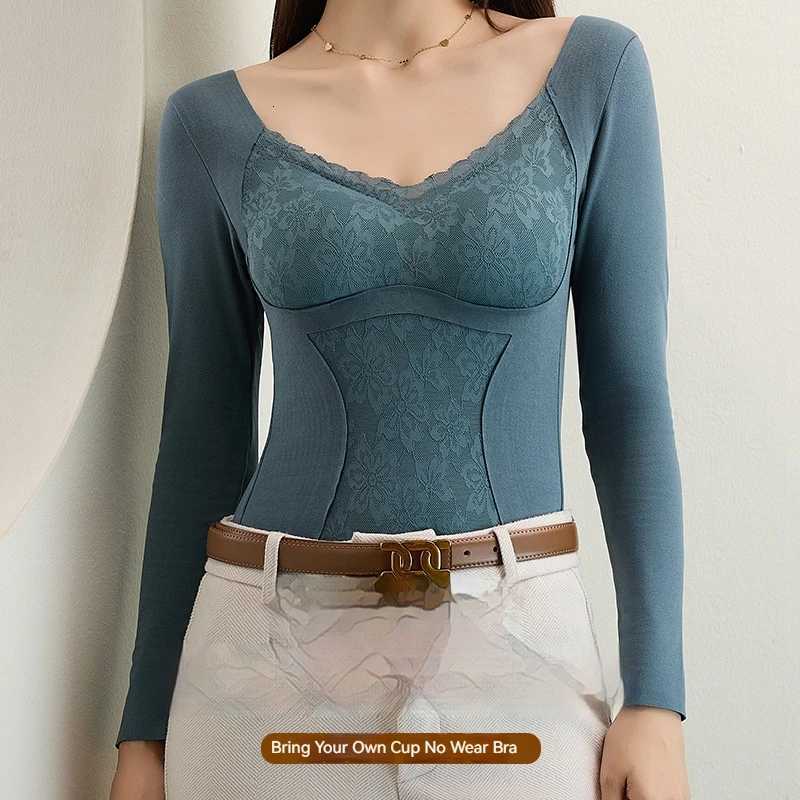 Autumn Winter New Womens Double sided Velvet Warm Underwear and Heaty Inner Layup Bottom Warmth Long Sleeves with No Trace T251018