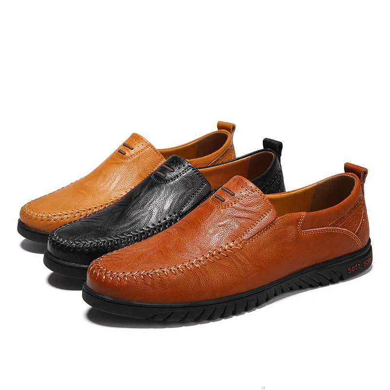 Fashion Leather Shoes Men Comfortable Casual Dress Shoes High Quality Loafers Shoes Sapato Masculino Big Size 251013