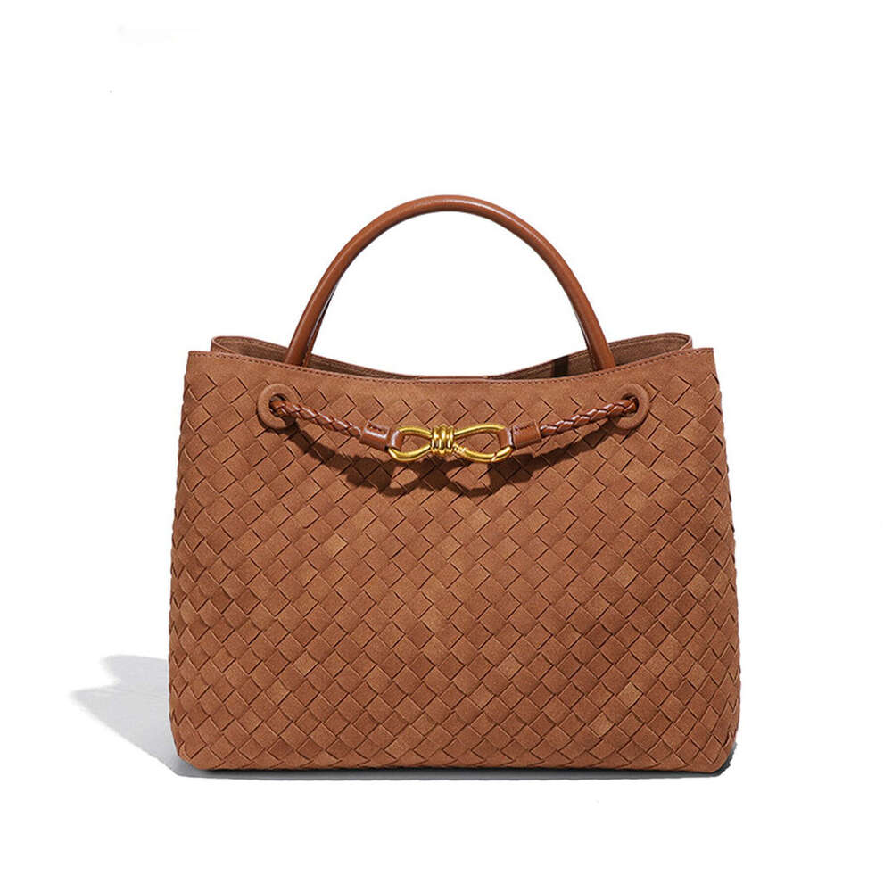 Frosted Suede Hand-Woven Women's Fashionable Single Shoulder Crossbody Bag Commuting Versatile Handbag