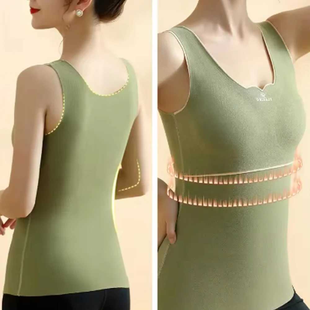 Womens Thermal Underwear Camisole Ladies Undershirt With Bra Padded Slim Warm Sling Vest Comfortable Autumn Winter Warmer Tops T251018