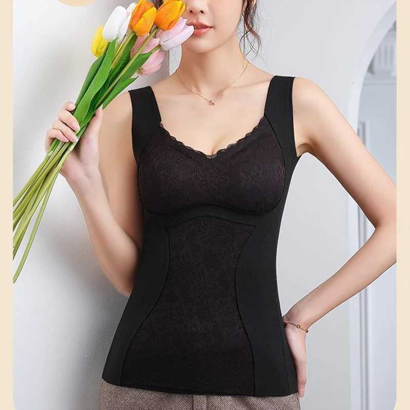 2pcs Woman Thermal Underwear Thermo Lingerie Winter Soft Warm Top Wear Thermo Vest Undershirt Intimate Lace with Bra Padded T251018