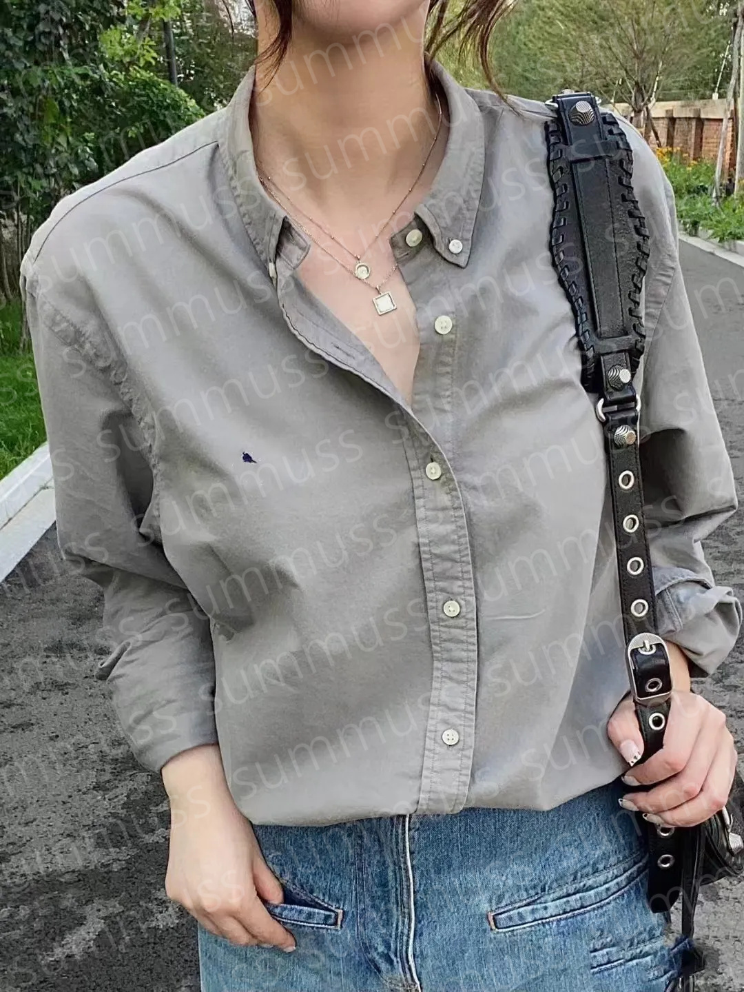 Designer Women Casual Polo Shirt Fashion Blouses Womens Loose Shirt Lapel Neck Shirts Colorful Top Embroidery Luxury Long Blouses For Woman