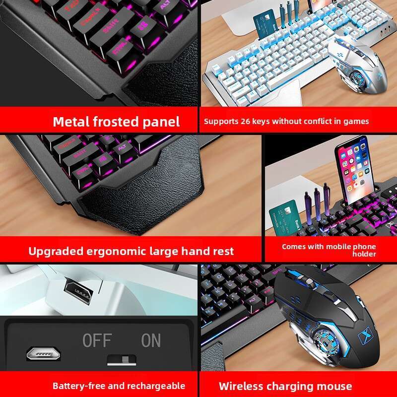 New Alliance K680 Rechargeable Wireless Gaming Mechanical Feel Keyboard and Mouse Set