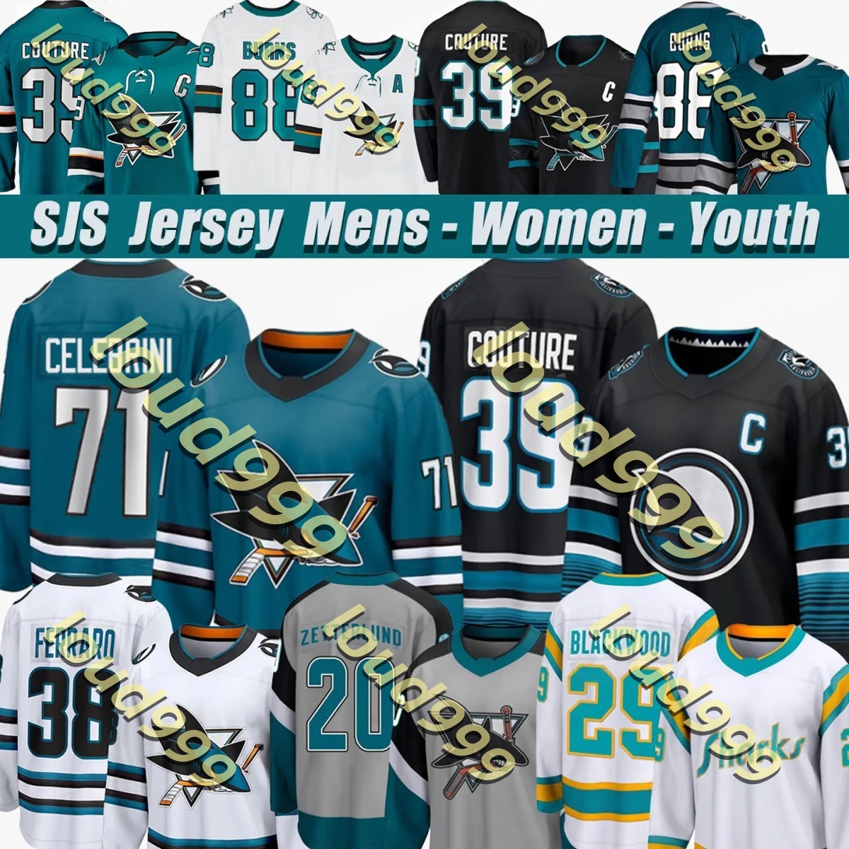 #71 Macklin Celebrini Jersey #39 Logan Couture Mikael Granlund san jose hockey jerseys William Eklund California Fabian Zetterlund Mackenzie Blackwood Shark jersey