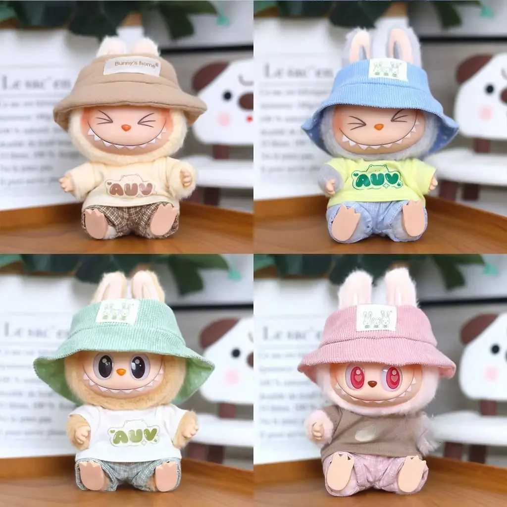 17cm Mini Plush DollS Clothes Outfit Accessories For Korea Kpop Exo Labubu Idol hat Tshirt pants set Clothing GiftT251018