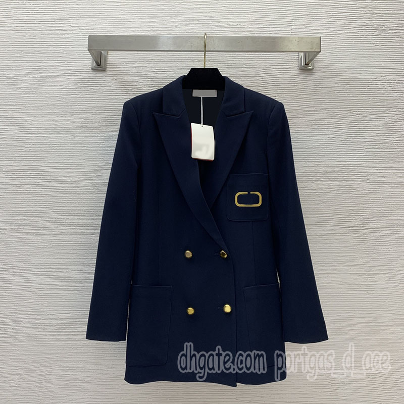 Luxury Women Formal Suit Jacket Designer Long Sleeve Double Breasted Coat Autumn Spring OL Blazer