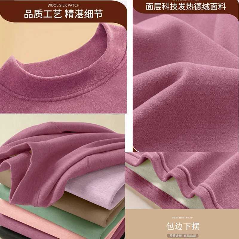 Women Thicken Half Turtleneck Bottom Shirt Double Sided Fleece Lined Warm Tops Delong Inner Wear Slim Long Sleeve Pullover Top T251018
