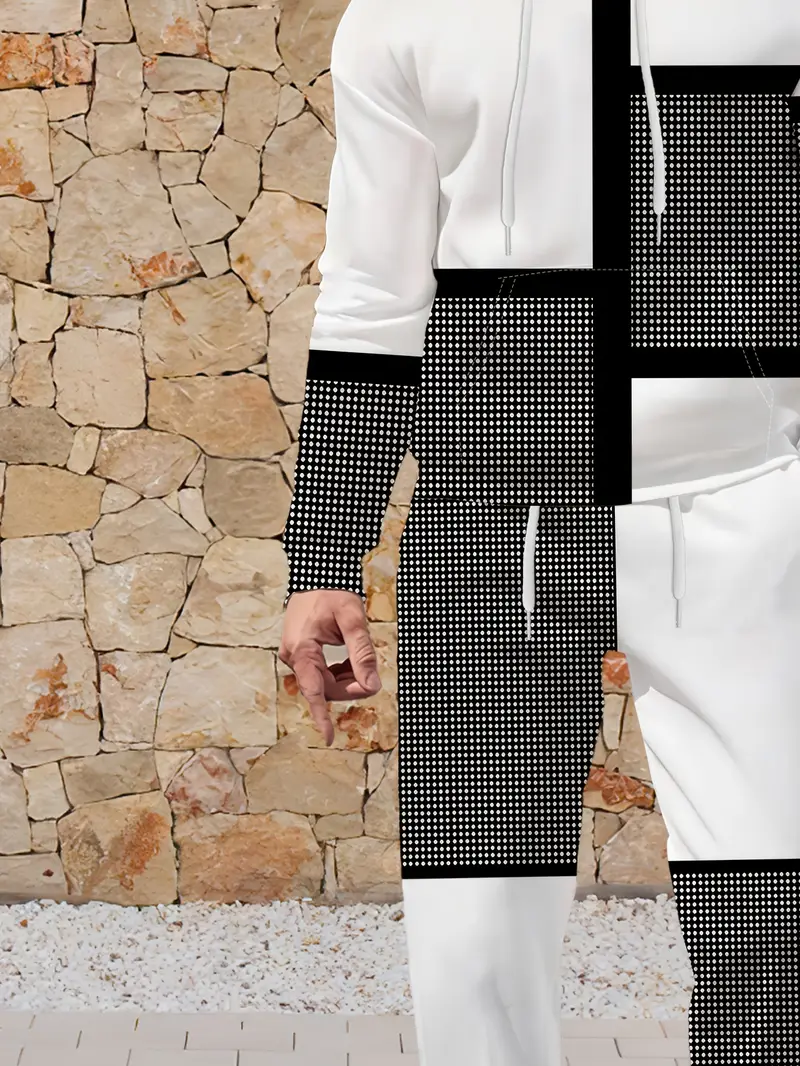 Casual Urban Fashion Pack for Him Stylish Zip-Up Jacket with Detailed Print + Trousers Combo Set2-3-4