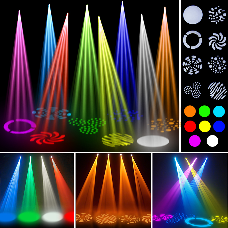60W pattern lamp stage lights Beam Moving Head Light RGBW Color Mixing 8 Patterns DMX Effect Rotating
