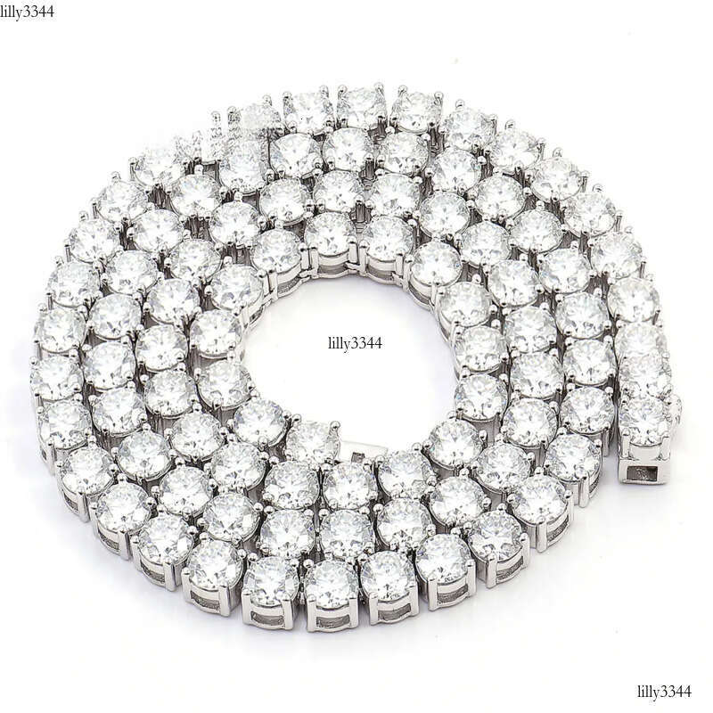 Fine Jewelry Moissanite Tennis Link sier Necklace 2mm 3mm 4mm 5mm 6mm GRA Authentication Dia Hiphop Style Bracelet