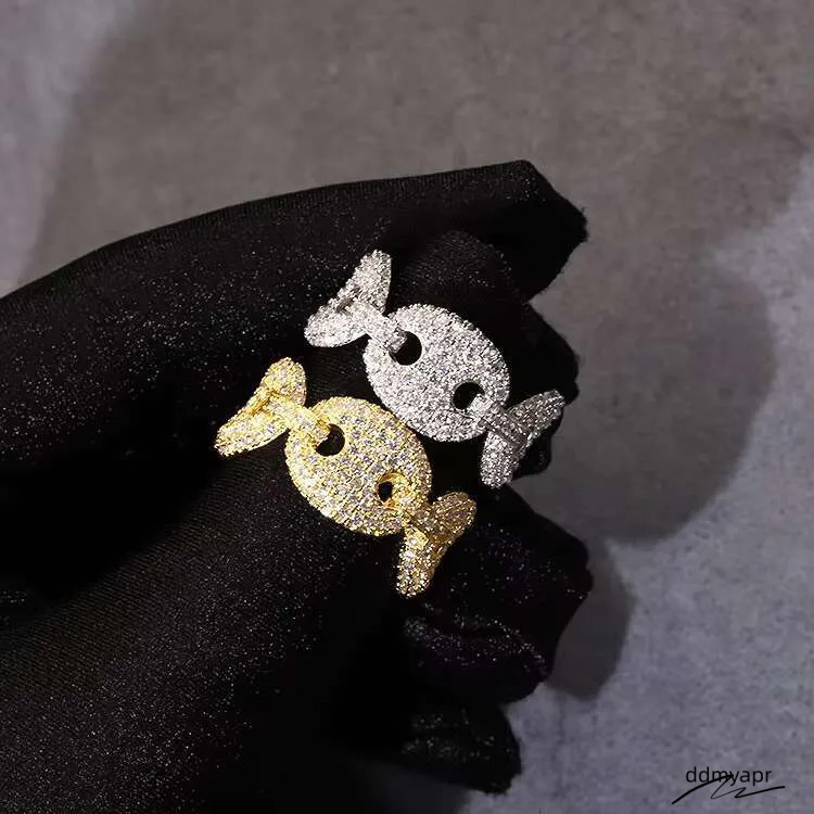 Moissanite Rings For Men: ddmyApr Sterling Sier Gold Plated Hip Hop Ring - Passes Dia Tester