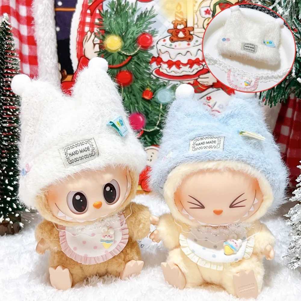 For 17cm Plush Dolls Clothes Baby Winter Hat And Bibs Ropa Labubu Outfit Accessories Clothing DIY Kids Gift T251018