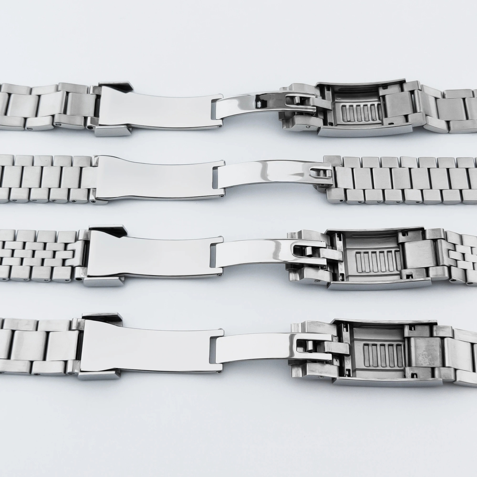 Neiton 20MM Silver Presidential Solid Bracelet 904L Stainless Steel Glide Lock Clasp Wristband for Sub Log NH34 NH35 Watch Case 251027